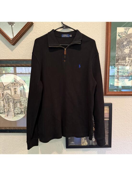 Ralph Lauren Other - Vintage 00s Polo Ralph Lauren Sweater Mens Medium Black Logo Preppy 1/4 Zip‎